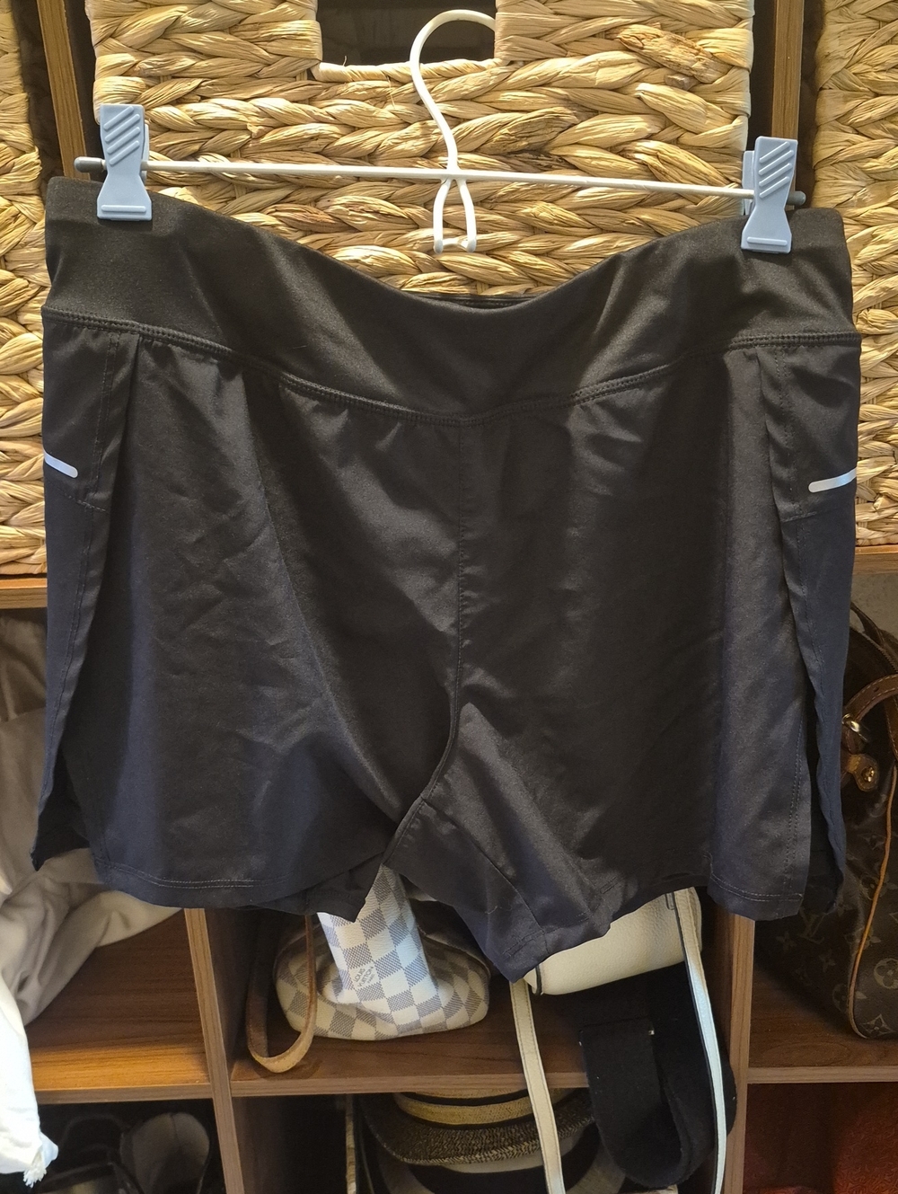 Avia Black Women's Athletic Running Shorts with Side Reflective Tabs